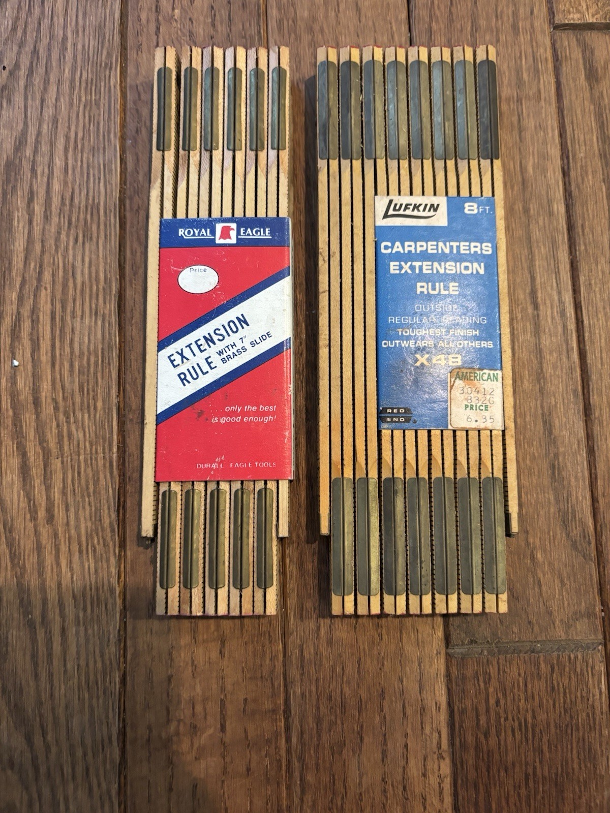 Royal eagle And Vintage Lufkin Carpenter Wooden Extension Rulers Collector 1970s Royal eagle And Vintage Lufkin Carpenter Wooden Extension Rulers Collector 1970s