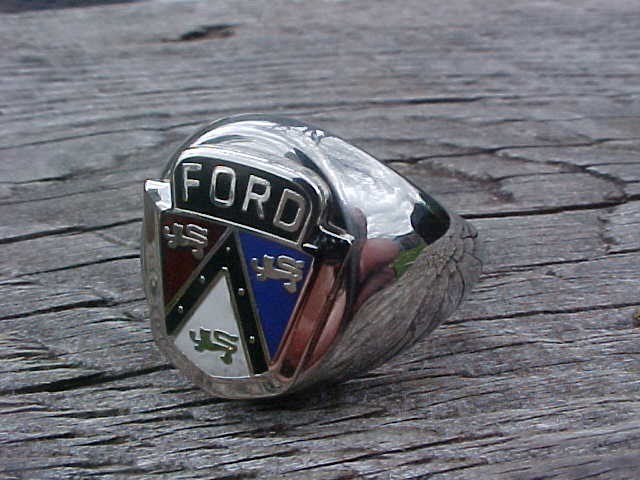 1950s Ford Car Crest Silver Chrome Ring Size #12 NOS Unique Hi-Quality