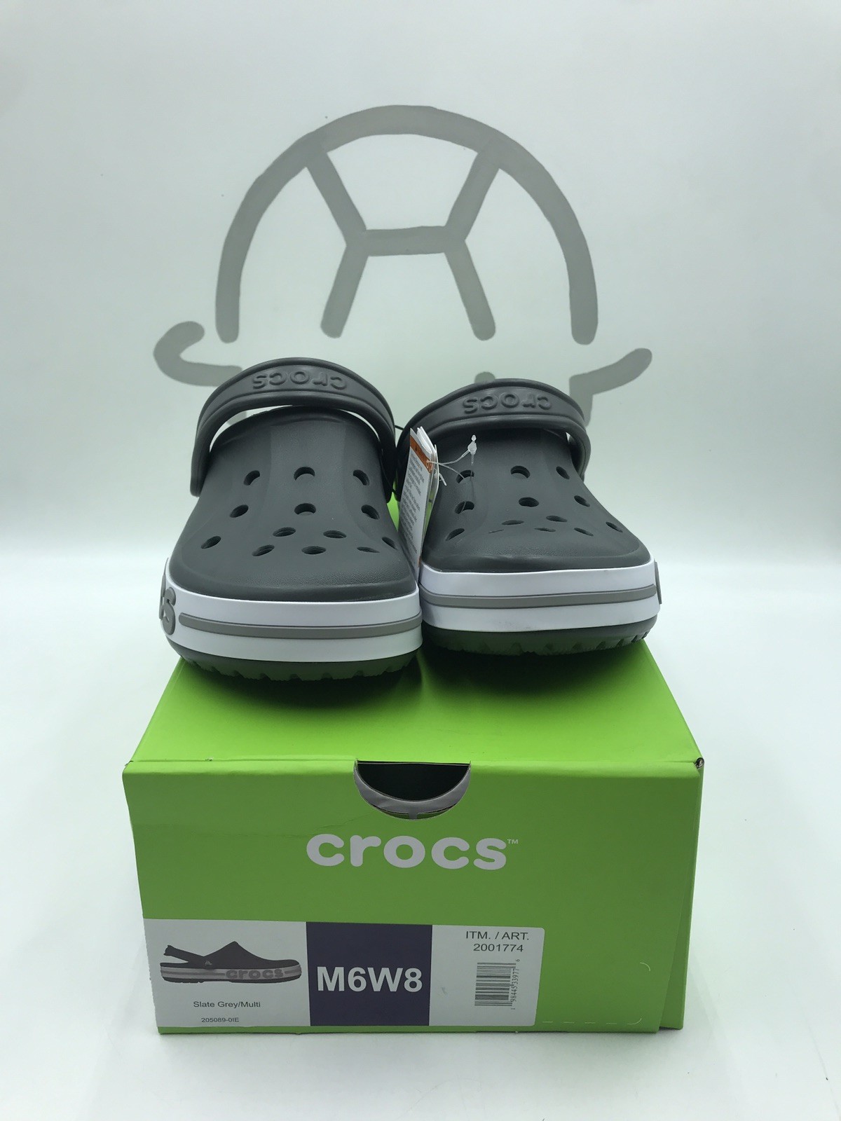 Crocs Unisex Clog, FreeShip Slate Grey/Multi Size M6/W8