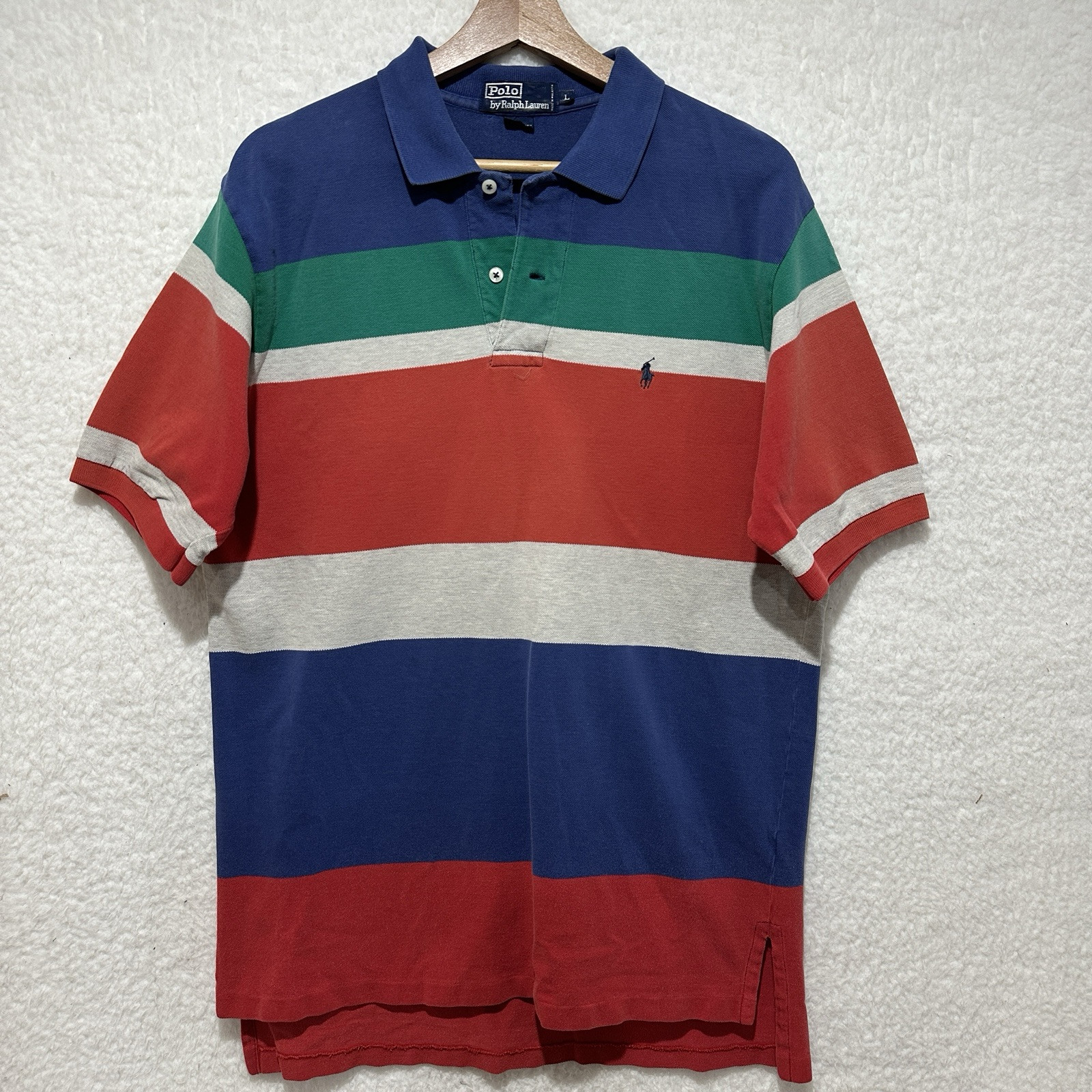 VTG 90’s Polo by Ralph Lauren Multicolor Polo Shirt Mens Pullover Golf Pony Sz L