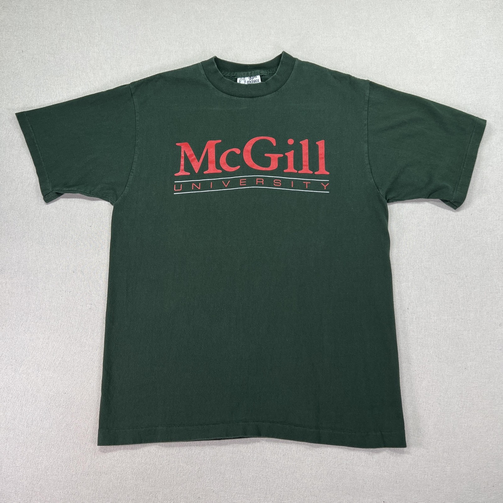 Vintage 80s/90s McGill University Shirt Men L Gym Master Montreal Quebec Tee MIC