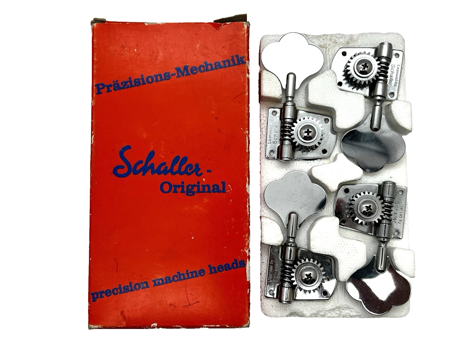 80’s SCHALLER BASS GUITAR TUNERS TUNING MACHINES 5 INLINE CHROME DUAL PIN 80’s SCHALLER BASS GUITAR TUNERS TUNING MACHINES 5 INLINE CHROME DUAL PIN