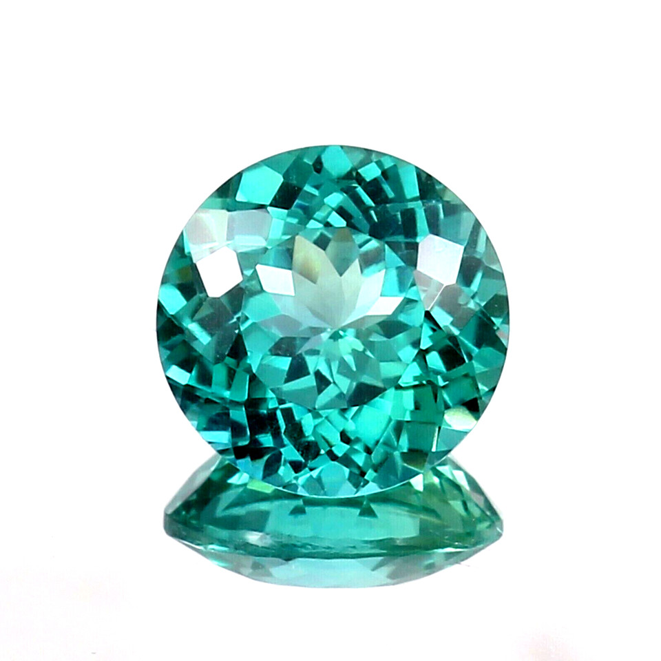 AAA 9.5 Ct+ Natural Brazil Green Paraiba Tourmaline Loose Round Gemstone Cut