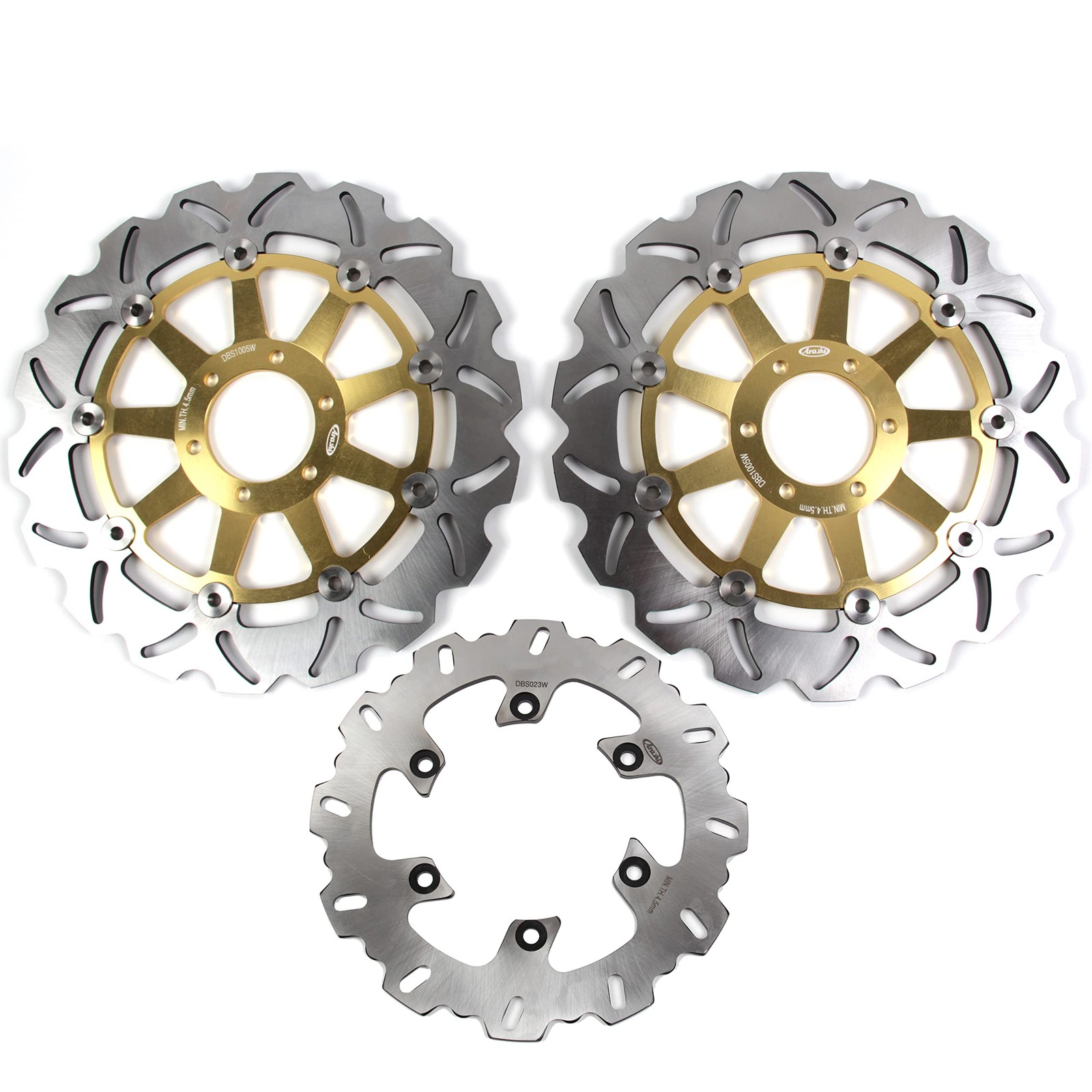 Front Rear Brake Discs Rotors for Yamaha TRX 850 1995 2000 Motorcycle Gold
