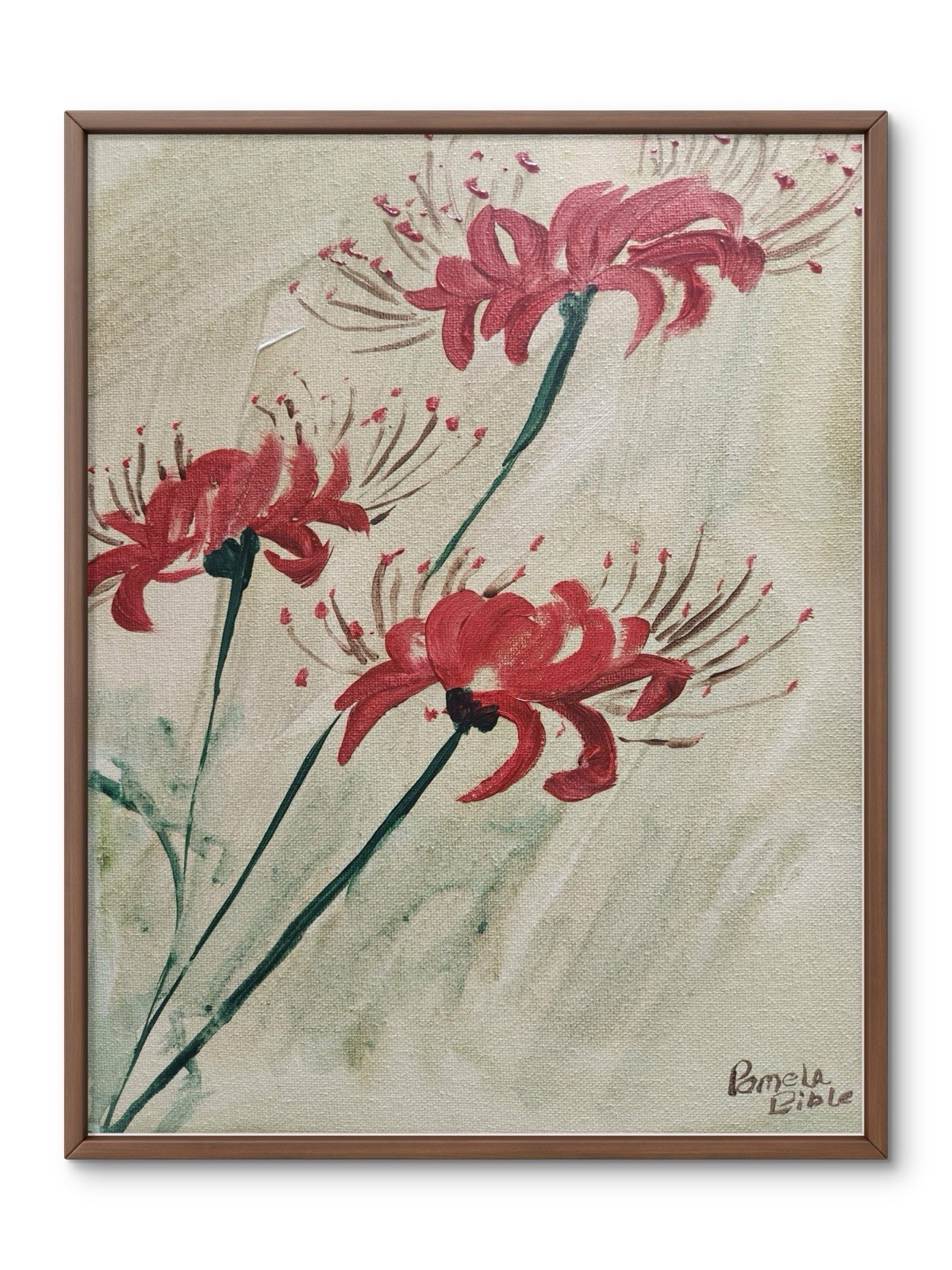 Abstract Spider Lillys Modern Original Art 14X11 Canvas Acrylic Abstract Spider Lillys Modern Original Art 14X11 Canvas Acrylic