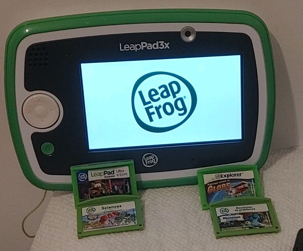 Leap Frog Leap Pad 3x Learning Tablet Educational Console 4 Games - Tested Green