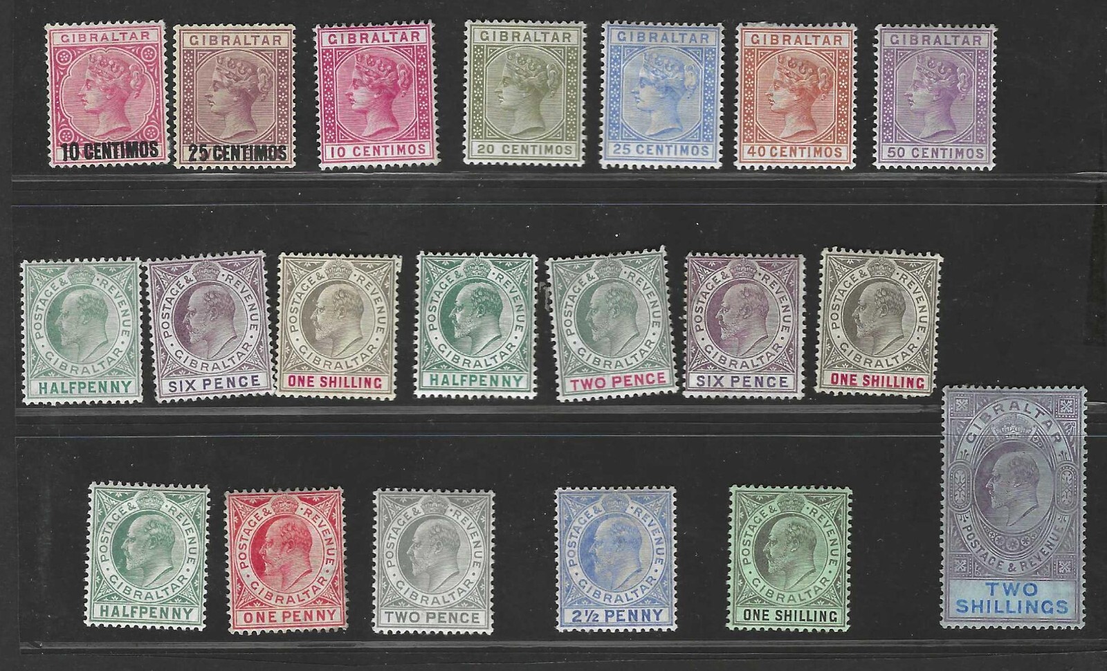 Gibraltar 1889 Queen To K. Edward Issues Collection Of 20 To Two Shilling