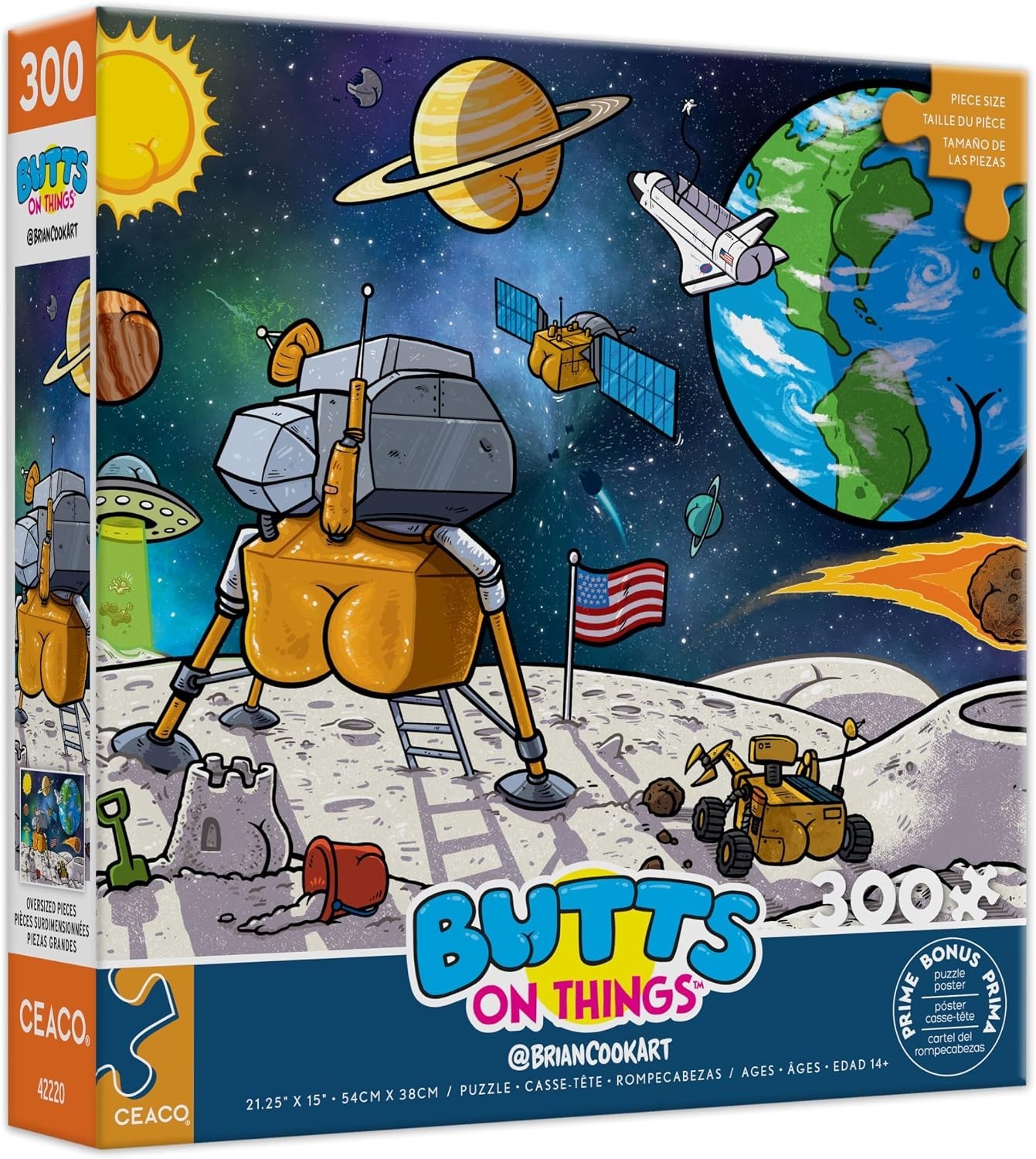 Butts in Space Large-Piece Jigsaw Puzzle - 1000 Pieces, 24 x 18 in - Relaxing