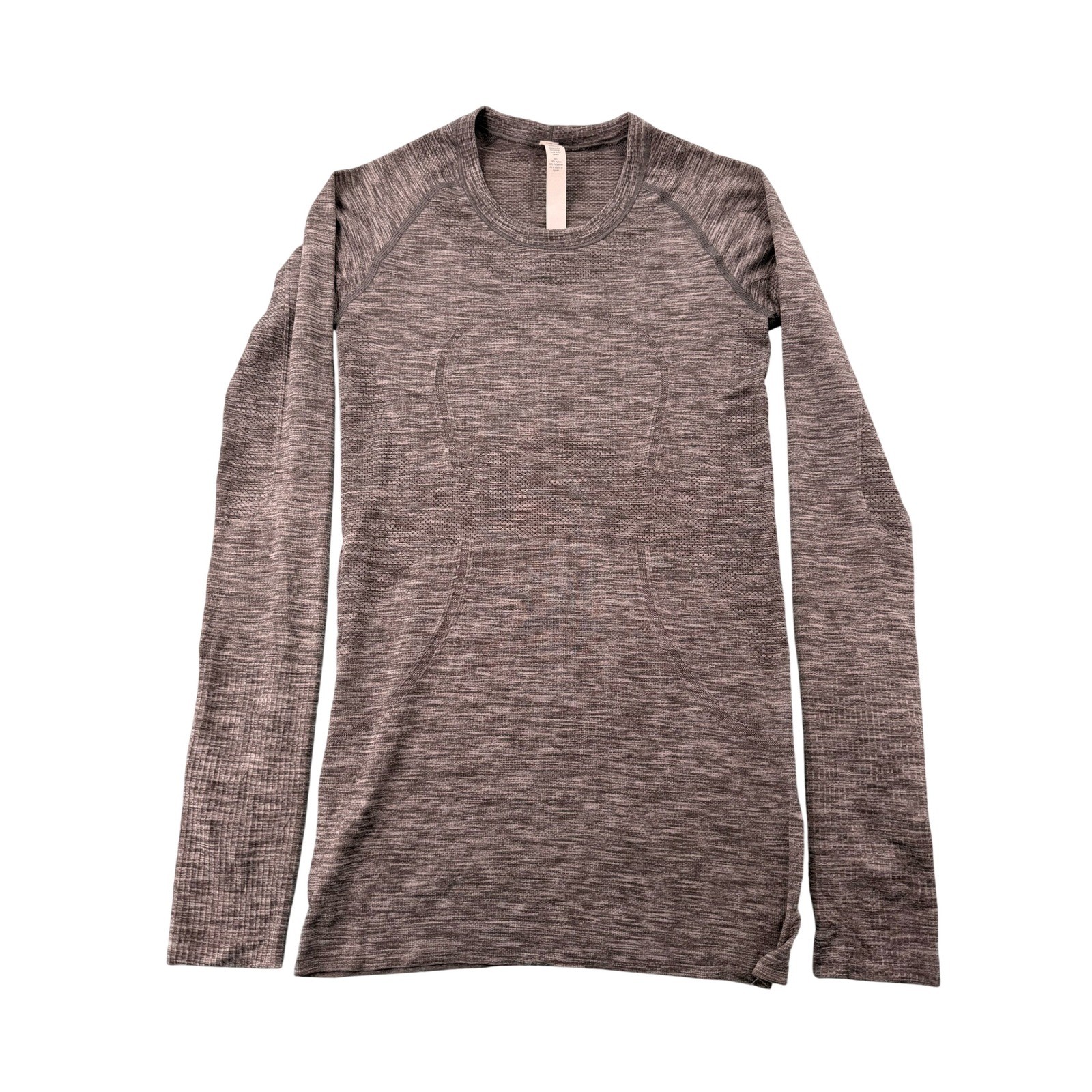 Lululemon Womens Swiftly Tech Long Sleeve Crew Gray Black Space Dye Size 4 Lululemon Womens Swiftly Tech Long Sleeve Crew Gray Black Space Dye Size 4