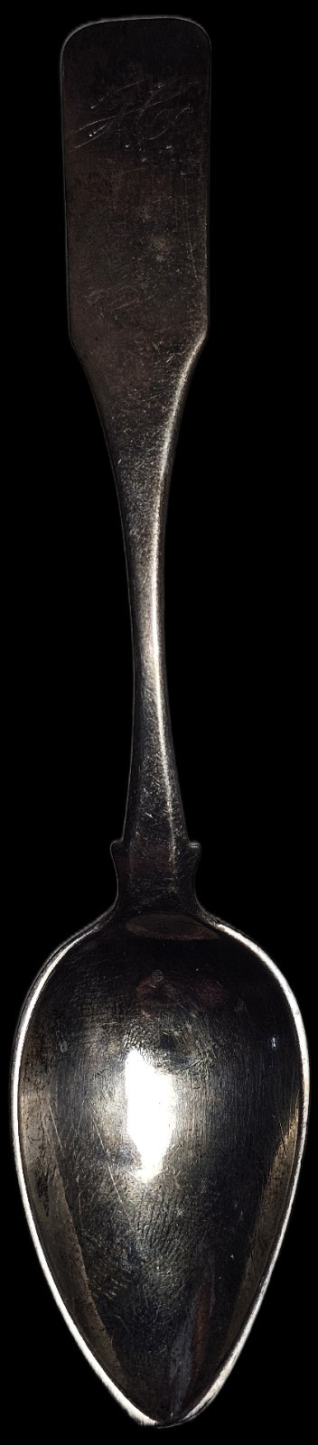 COIN SILVER TEASPOON by THEOPHILUS BRADBURY NEWBURYPORT, MASS c1825