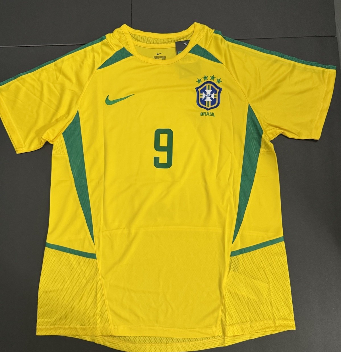 Brazil 2002 Ronaldo Retro Jersey Men's X-Large #9