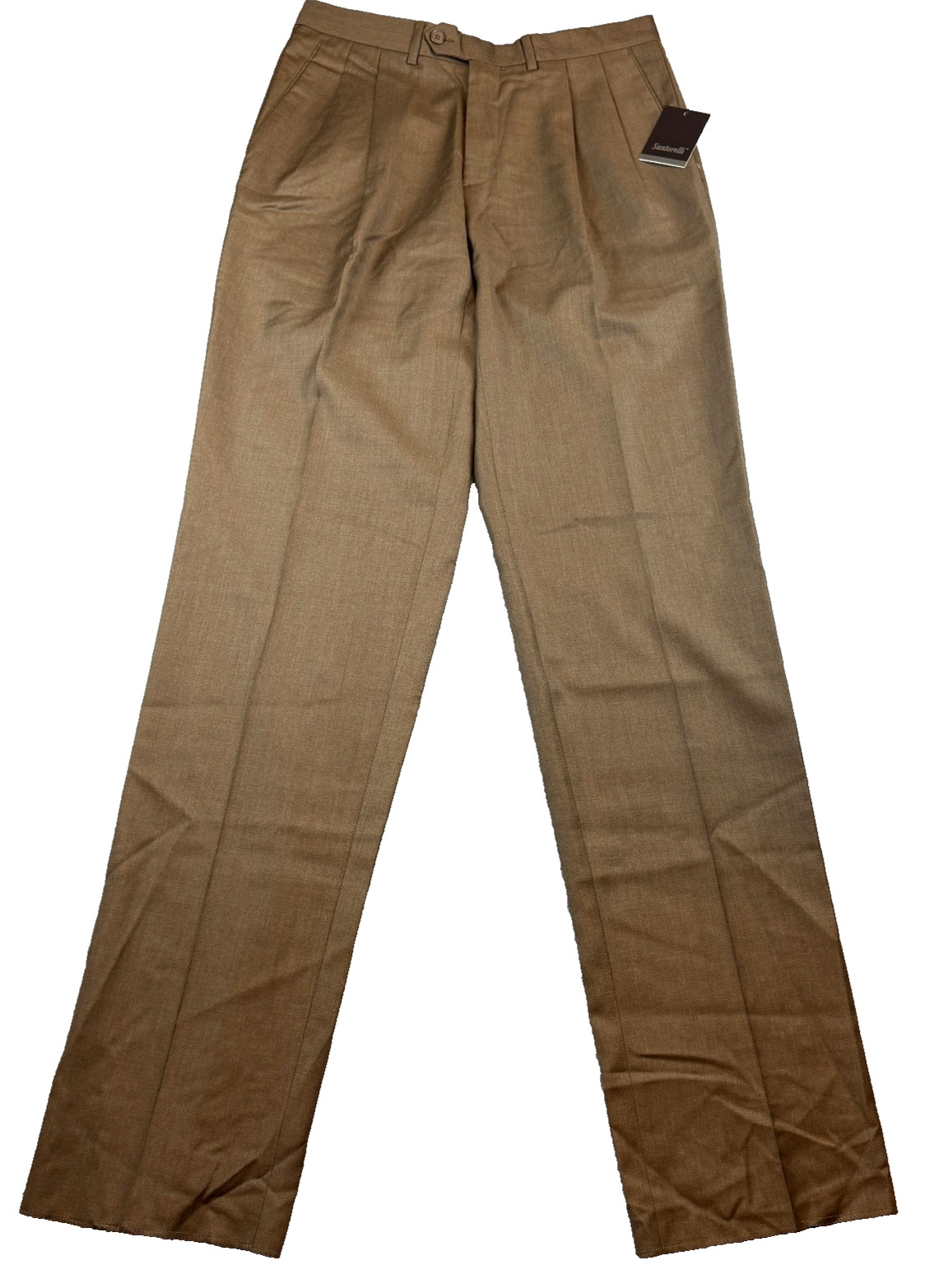 New $195 Santorelli Dress Pants Como 2 Men\'s 32 Unhemmed Tobacco Brown Italy New $195 Santorelli Dress Pants Como 2 Men\'s 32 Unhemmed Tobacco Brown Italy