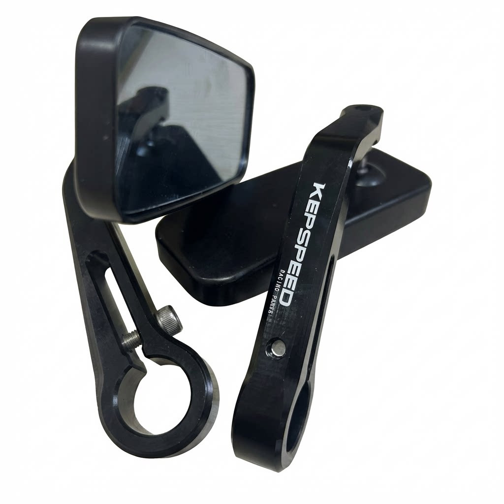 Kepspeed Universal Motorcycle Rearview Mirror Full Steel Heavy Duty Adjustable