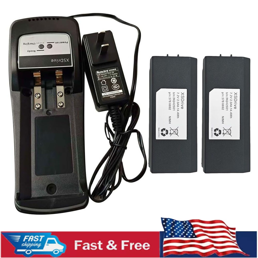 2x H3786692 AX-HI6692 HIA7220 7.2V Battery +1x 100-240V XSDrive Battery Charger 