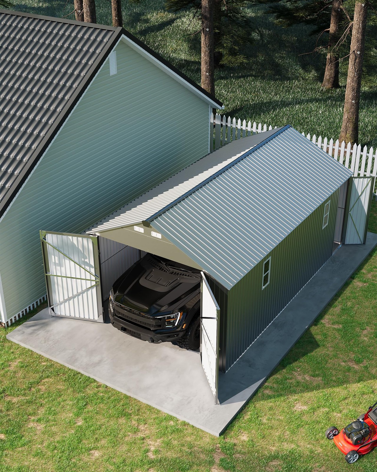 Garvee 12x20ft Enclosed All-Metal Carport 111