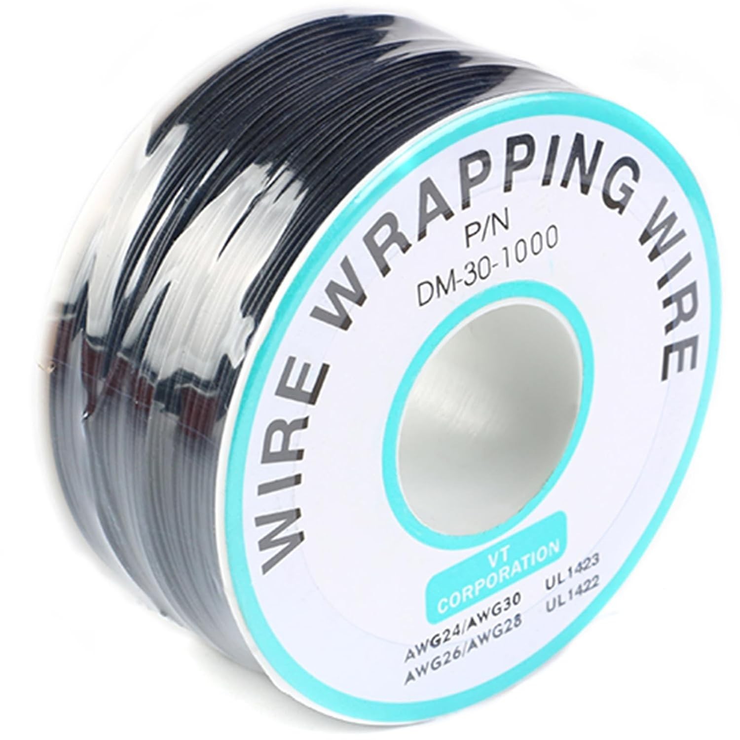 Black Electronic Wire DM-30-1000 - 30 AWG Single Core Tinned Copper Solid