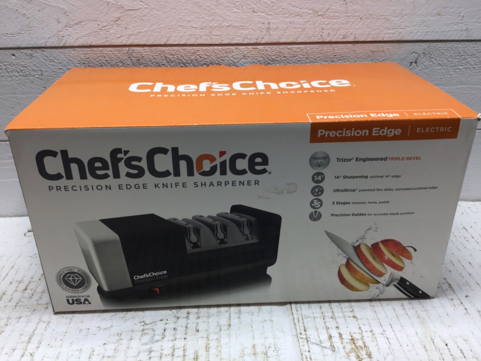 NEW Chef\'s Choice Precision Edge 3 Stage Electric Knife Sharpener Diamond Trizor NEW Chef\'s Choice Precision Edge 3 Stage Electric Knife Sharpener Diamond Trizor