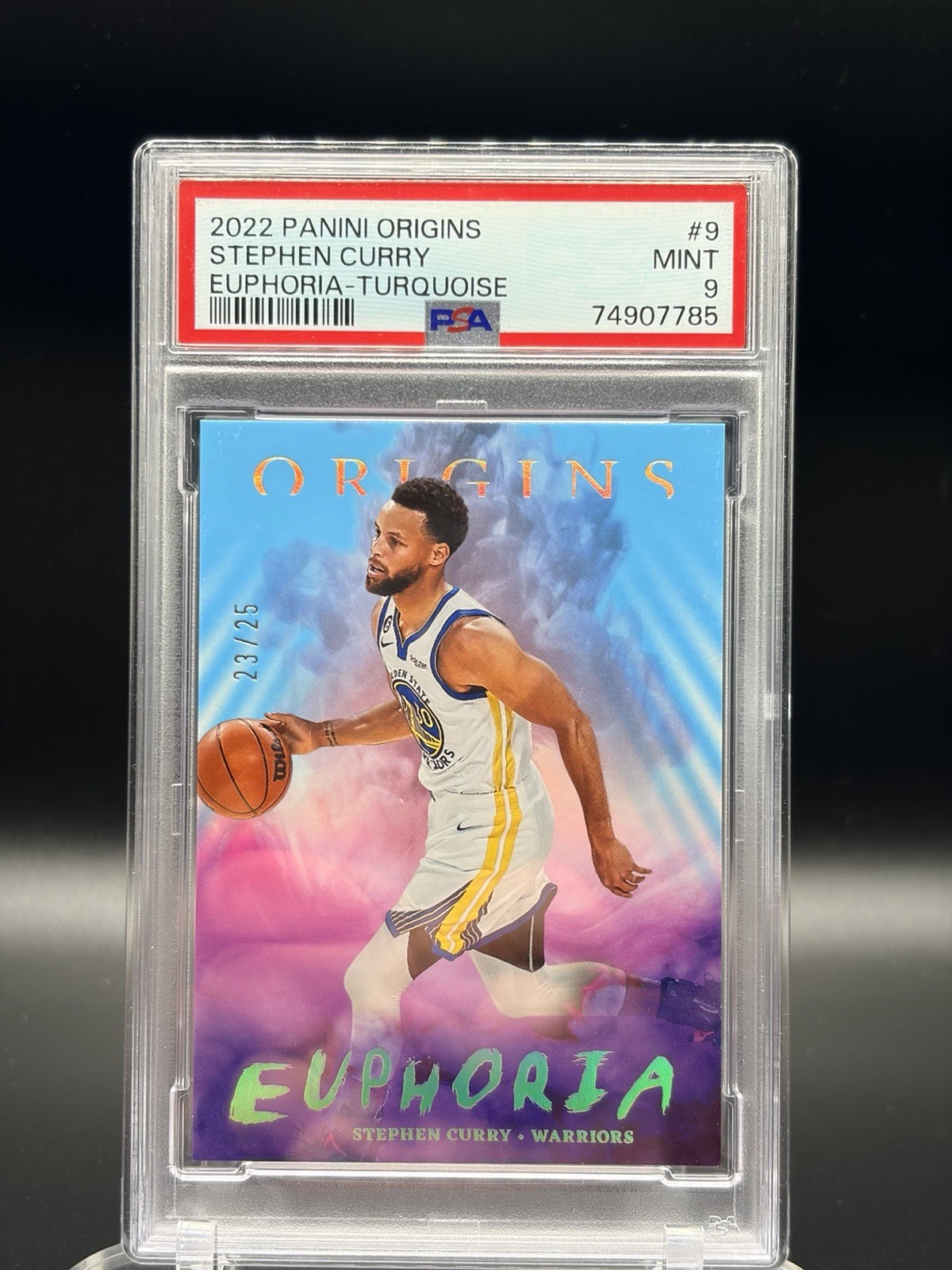 Panini 2022-23 Origins Stephen Curry Euphoria Turquoise /25 #9 PSA 9 Panini 2022-23 Origins Stephen Curry Euphoria Turquoise /25 #9 PSA 9