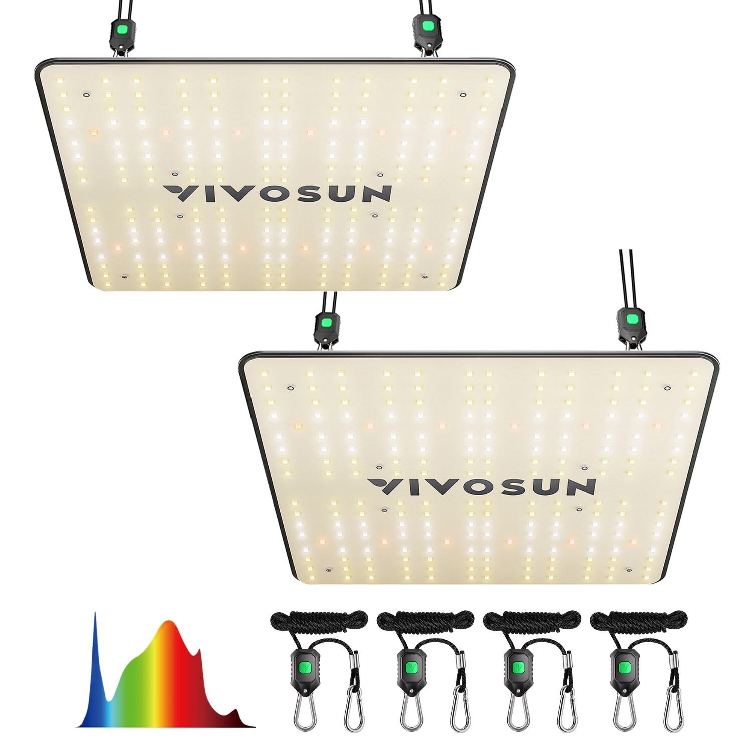 VIVOSUN 2PCS VS1000 Indoor LED Grow Light Full Spectrum Dimmable 2x4ft Grow Tent