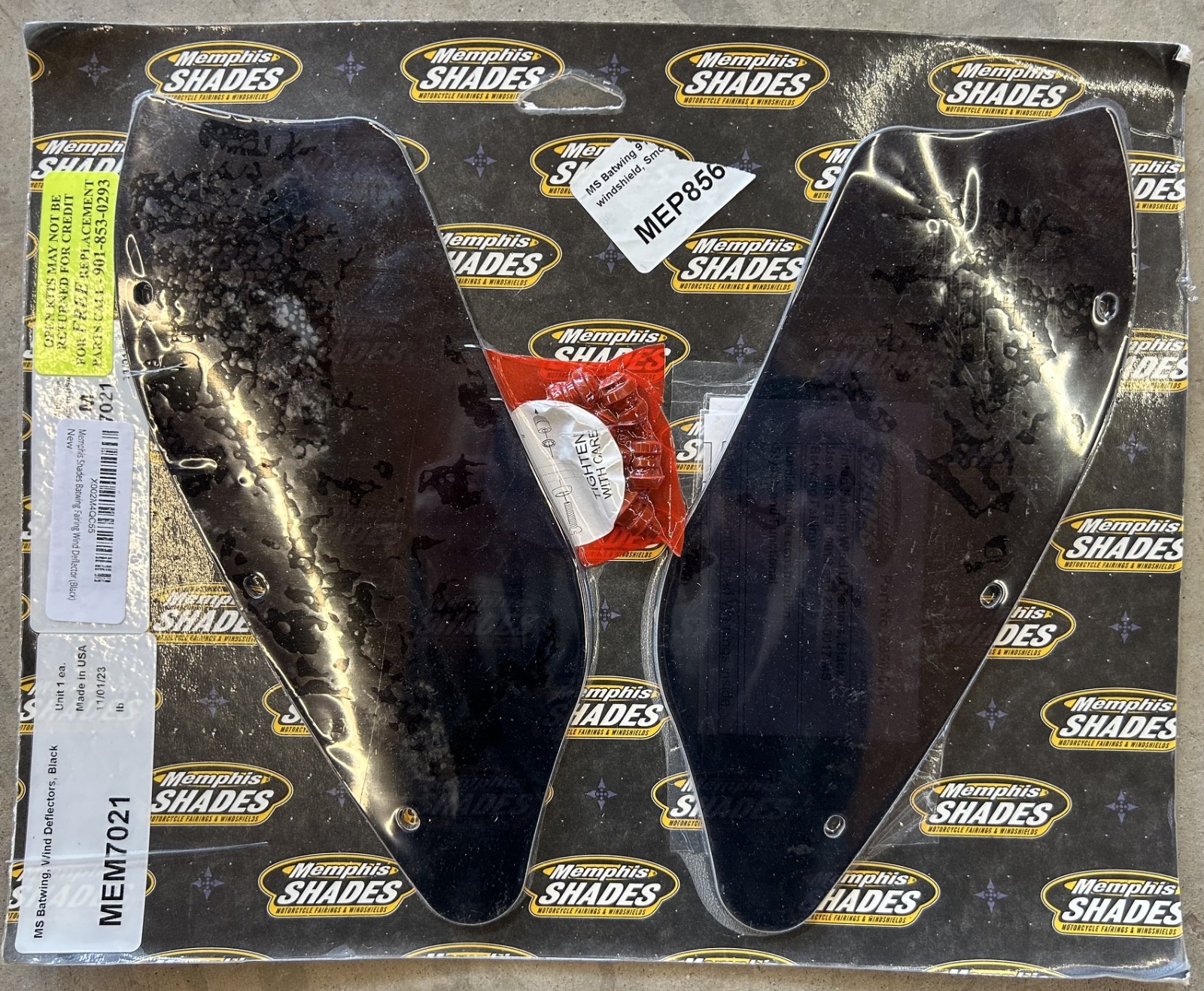 Memphis Shades Wind Deflectors (for Memphis Shades Batwing Fairings ONLY) Black