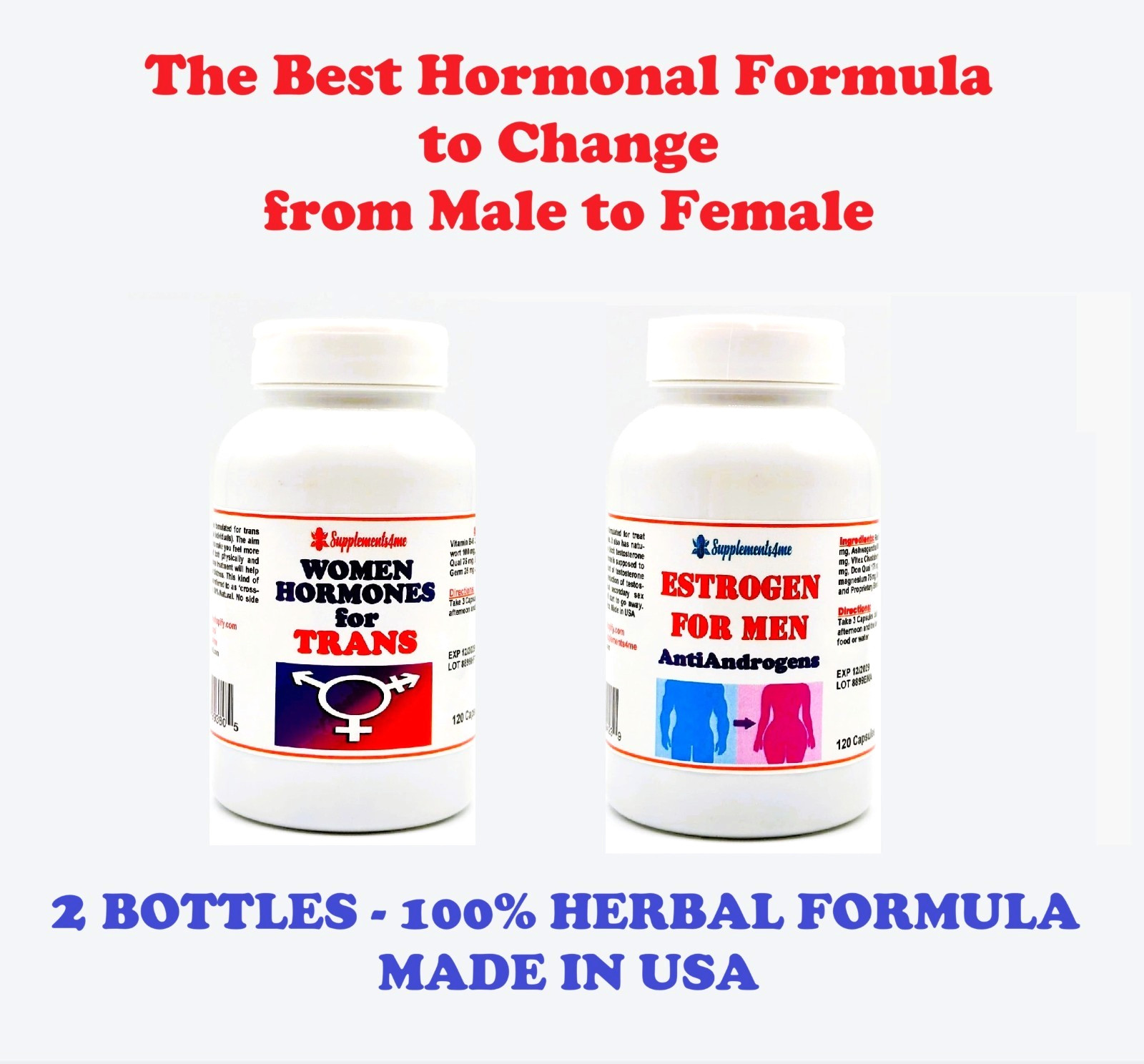 Natural help for change Male to Female capsules 2 Bottles - MADE IN USA