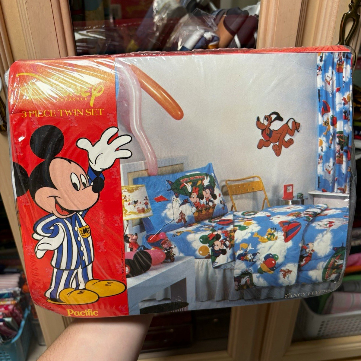 “Fancy Flyers” Twin Sheet Set Disney Mickey Minnie Dumbo VINTAGE 1993