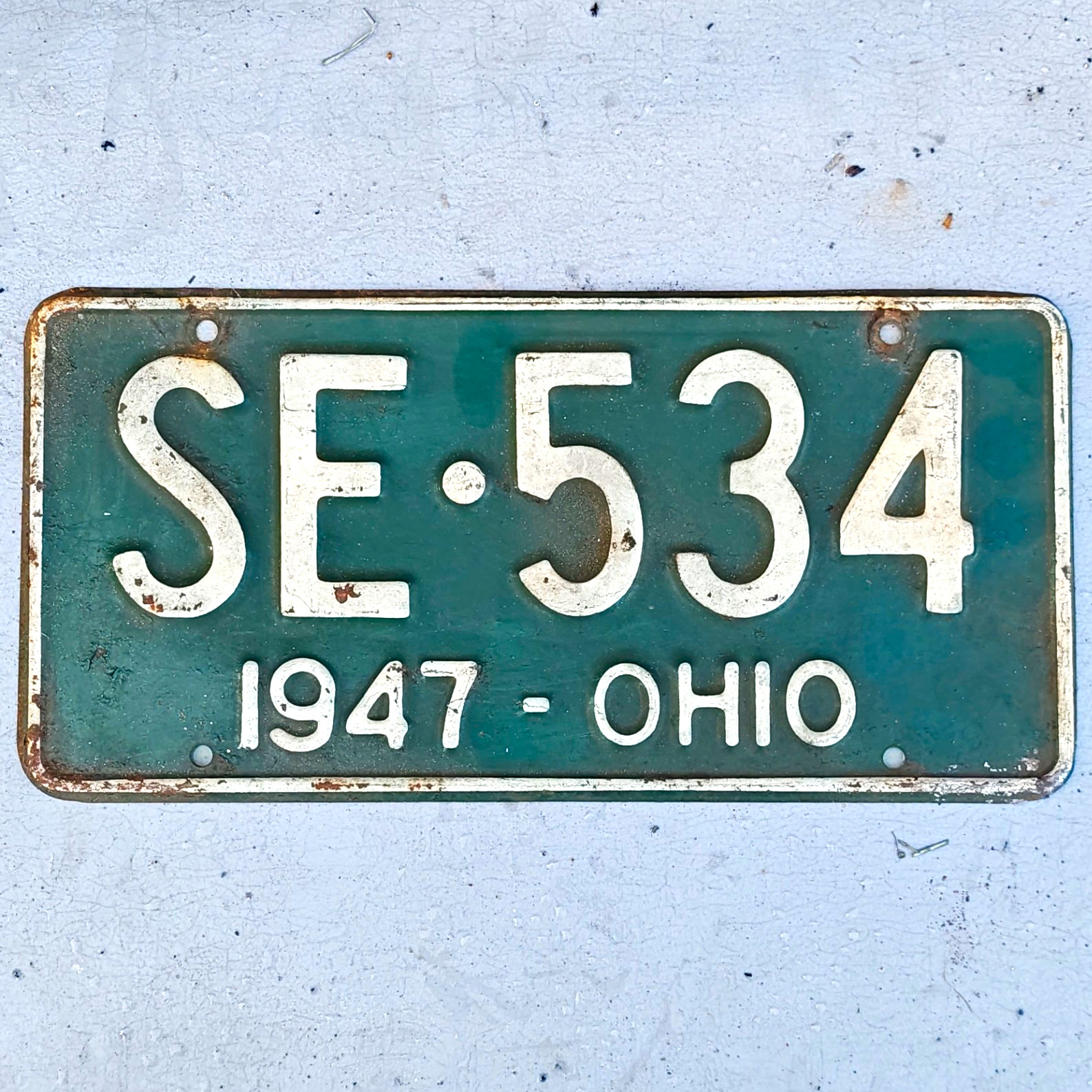 Vintage 1947 Ohio License Plate Tag SE-534 Vintage 1947 Ohio License Plate Tag SE-534