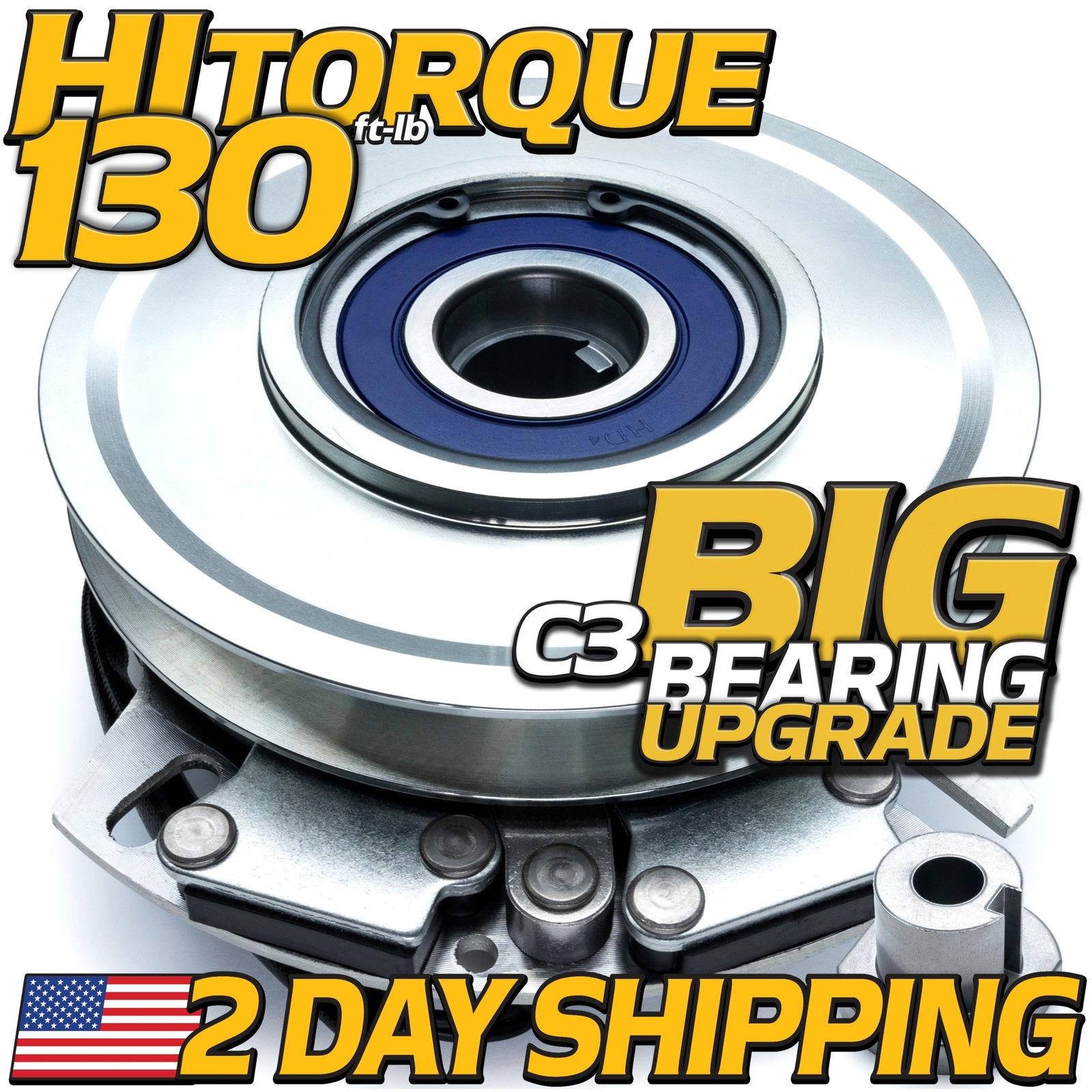 HiTorque 130ftlb BIGBearing Billet Pulley PTO Clutch fits Hustler 784835 5219-69 HiTorque 130ftlb BIGBearing Billet Pulley PTO Clutch fits Hustler 784835 5219-69