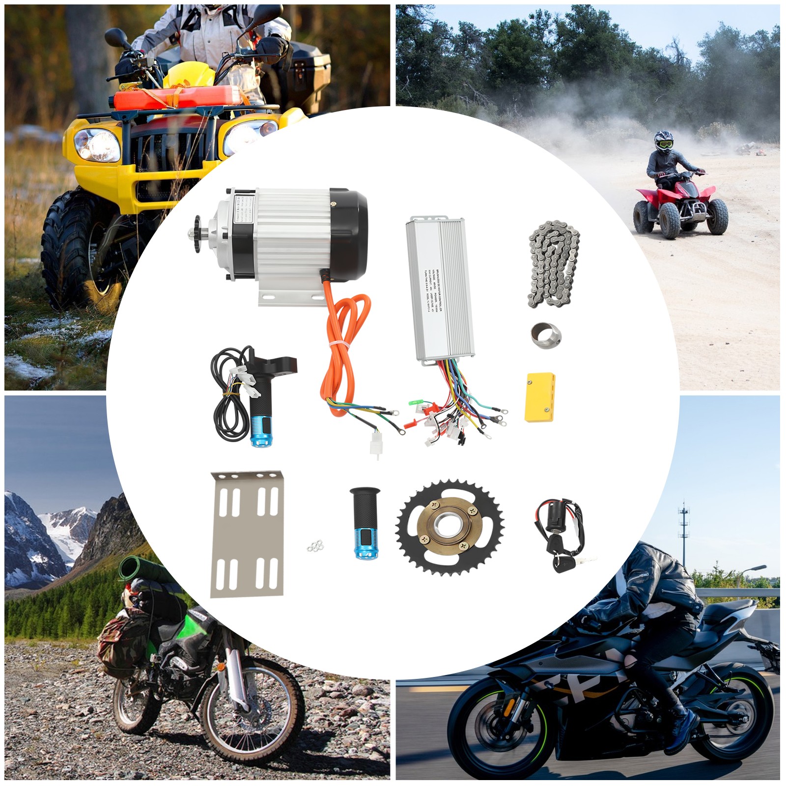 48V 1000W E-Bike Conversion Kit Brushless Motor for Tricycle Bicycle Scooter
