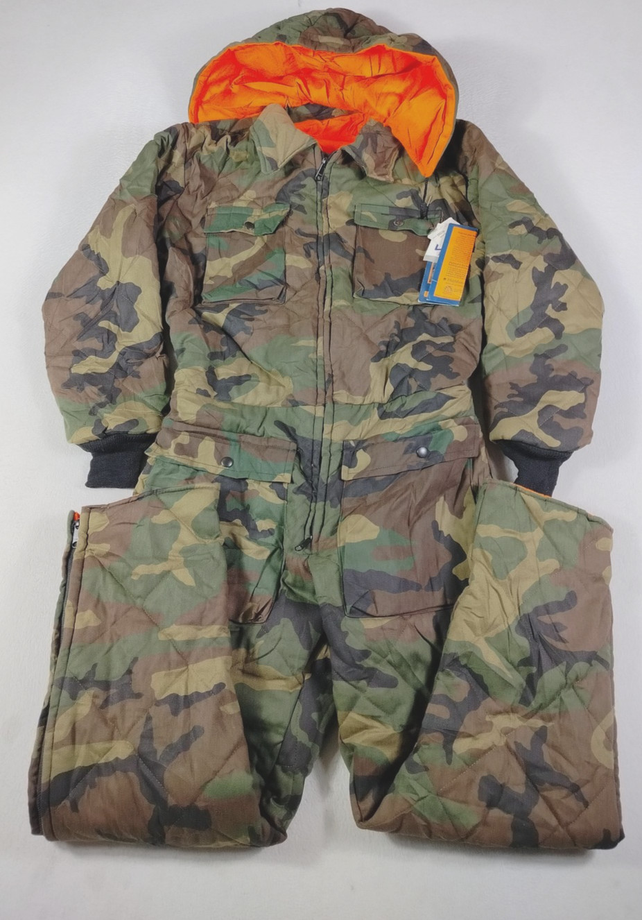 Vintage Johnson Garment Camo Hunting Coveralls Mens Medium Insulated Hooded
