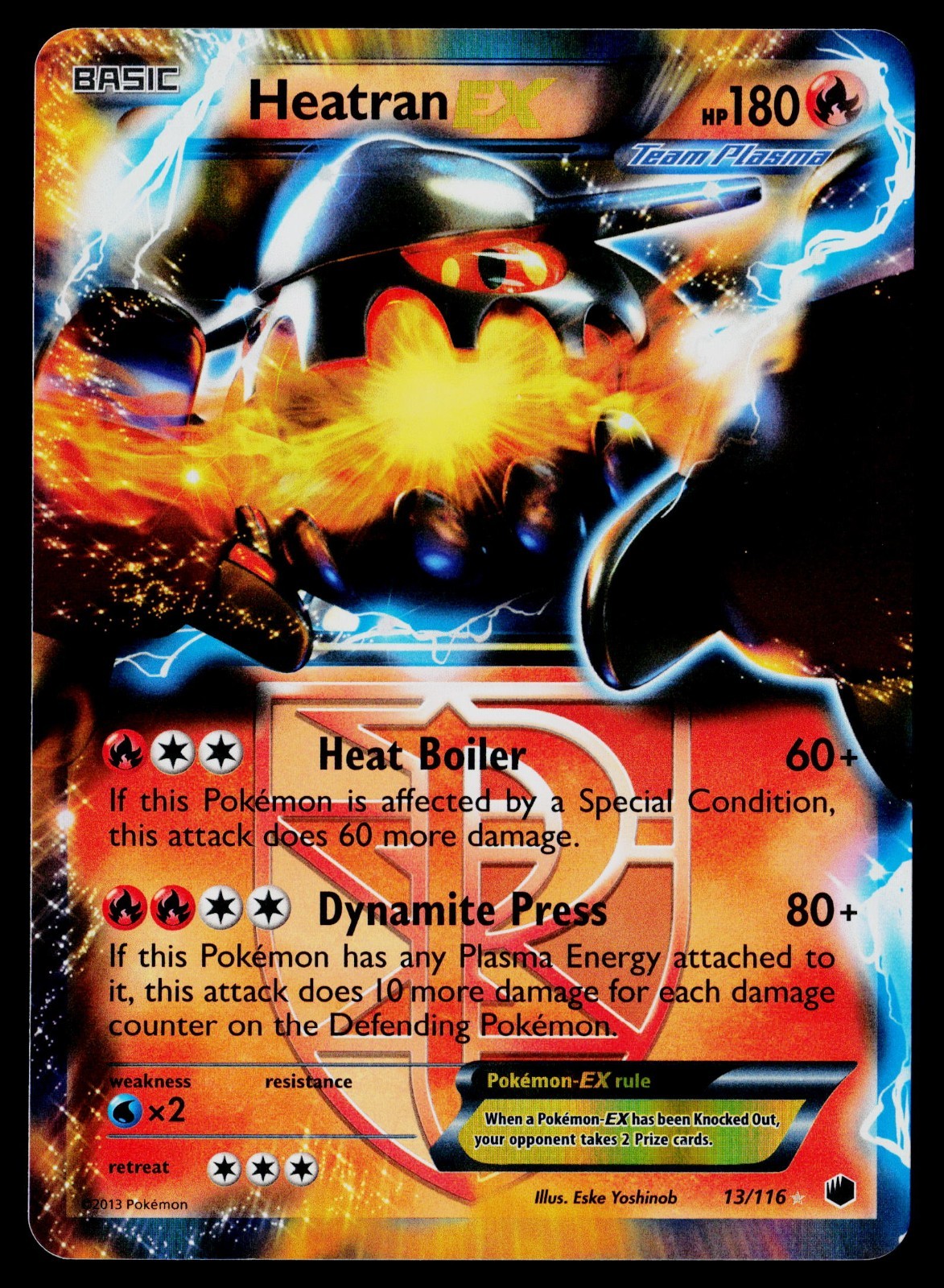 Heatran EX 13/116 Plasma Freeze 2013 Pokemon Team Plasma Holofoil NM