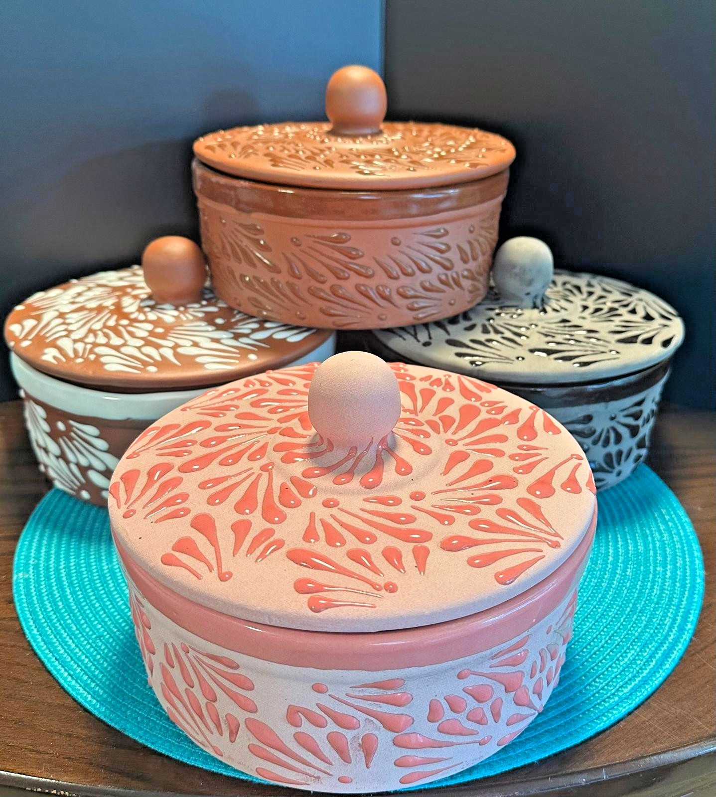 TORTILLERO VARIOS COLORES HECHOS A MANO CLAY MEXICAN ARTE 1 PIECE