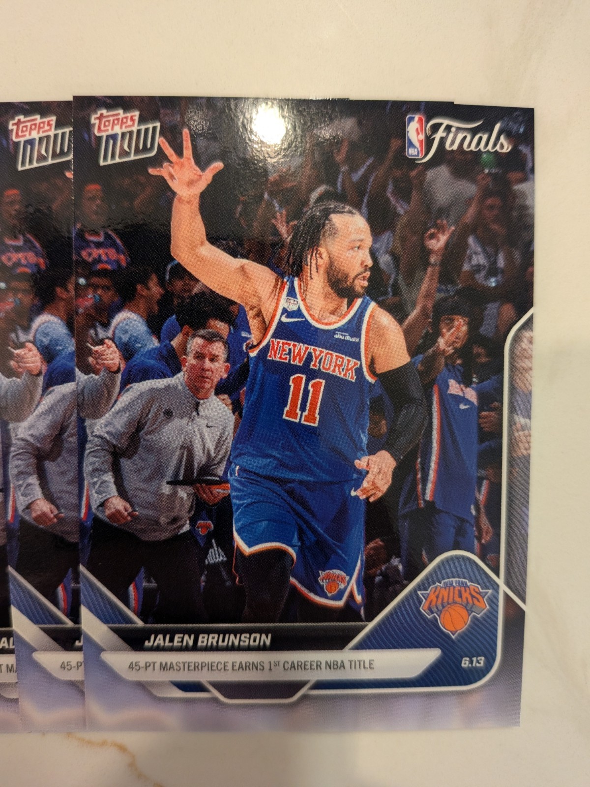 JALEN BRUNSON🗽#340 Topps Now 2025-26 New York Knicks NBA Finals 45 pts CHAMPS