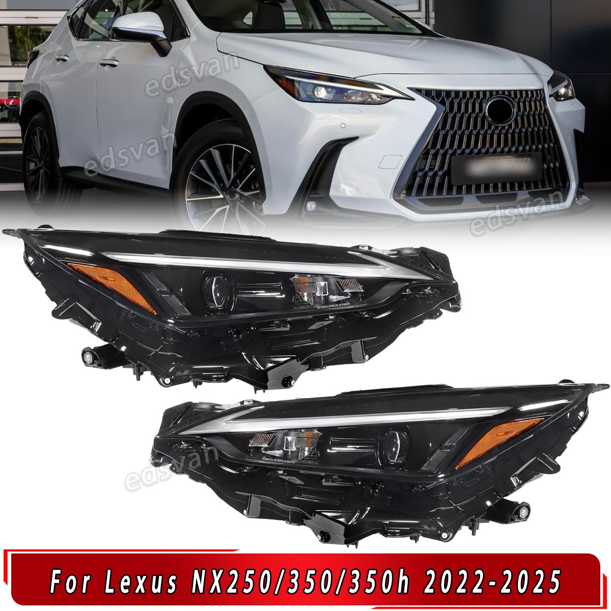 For 2022-2025 Lexus NX NX250 NX350 Pair Single Beam Headlamp LED Headlight