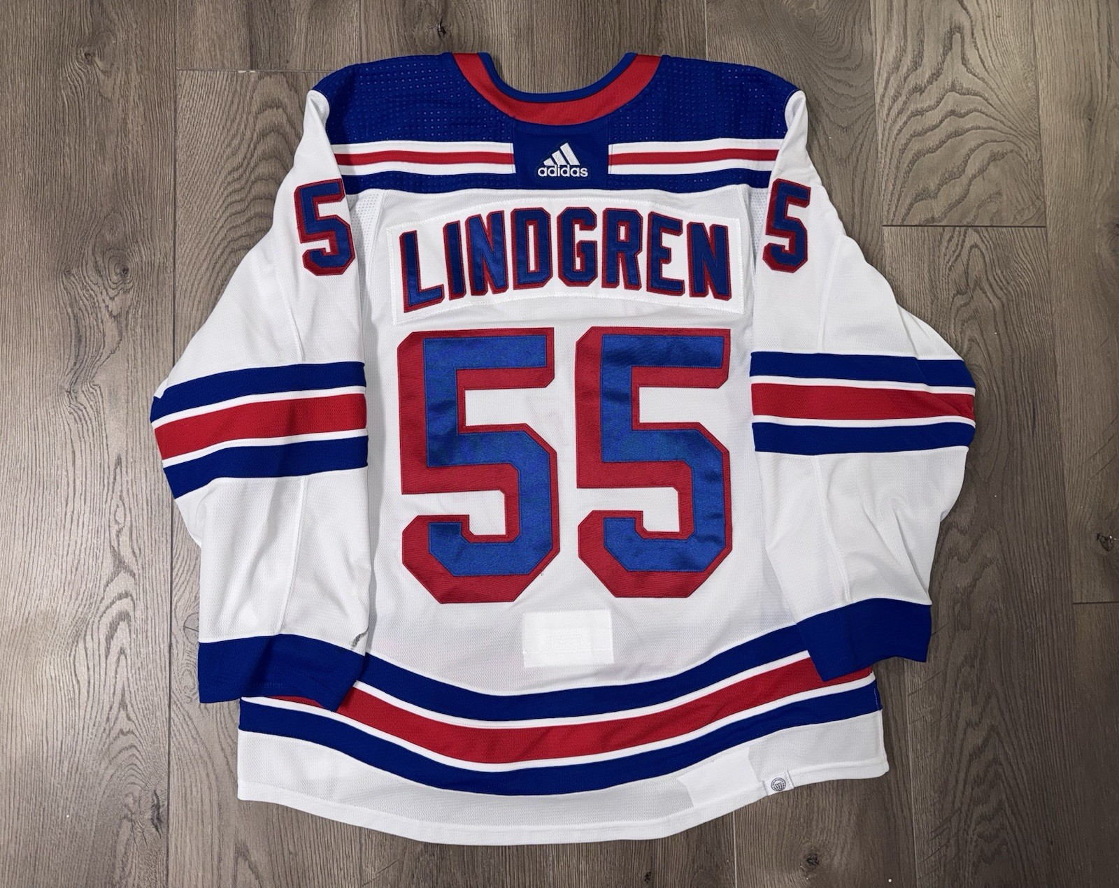 New York Rangers Game Used Jersey Ryan Lindgren White Set 3 2023-24 Season
