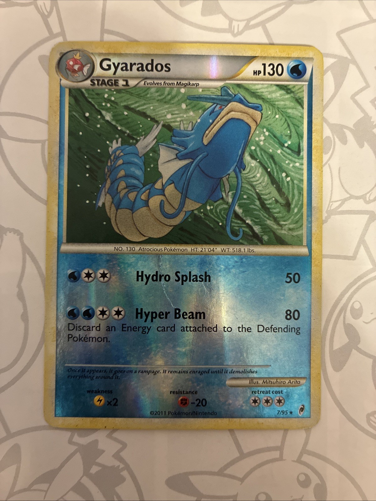 Pokémon TCG Gyarados 7/95 Call of Legends Reverse Holo Rare English 2011 130 HP