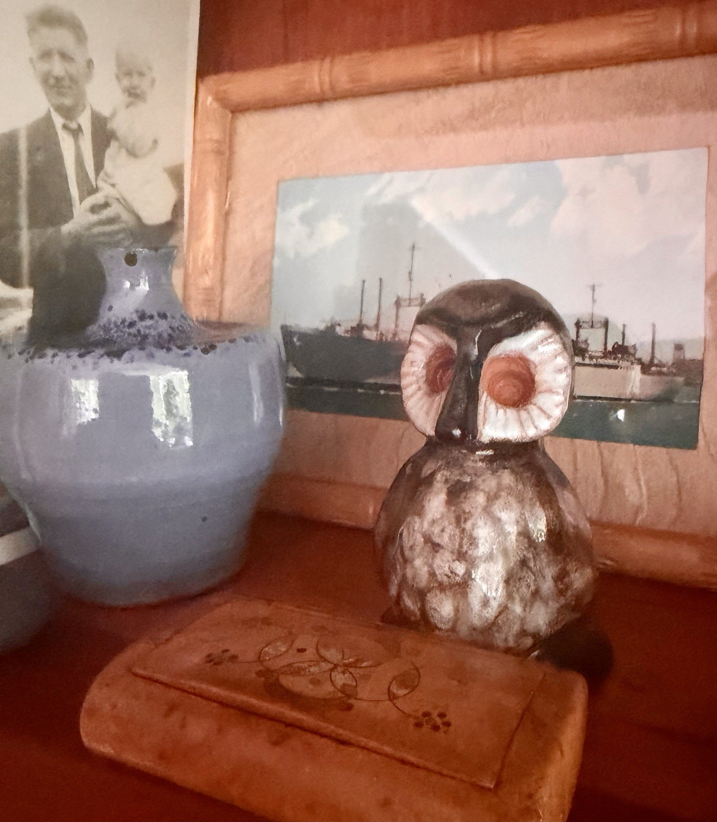 Vintage Swedish Barbro Bengtson Folk Art Owl MCM Brutalist Mid Century Modern