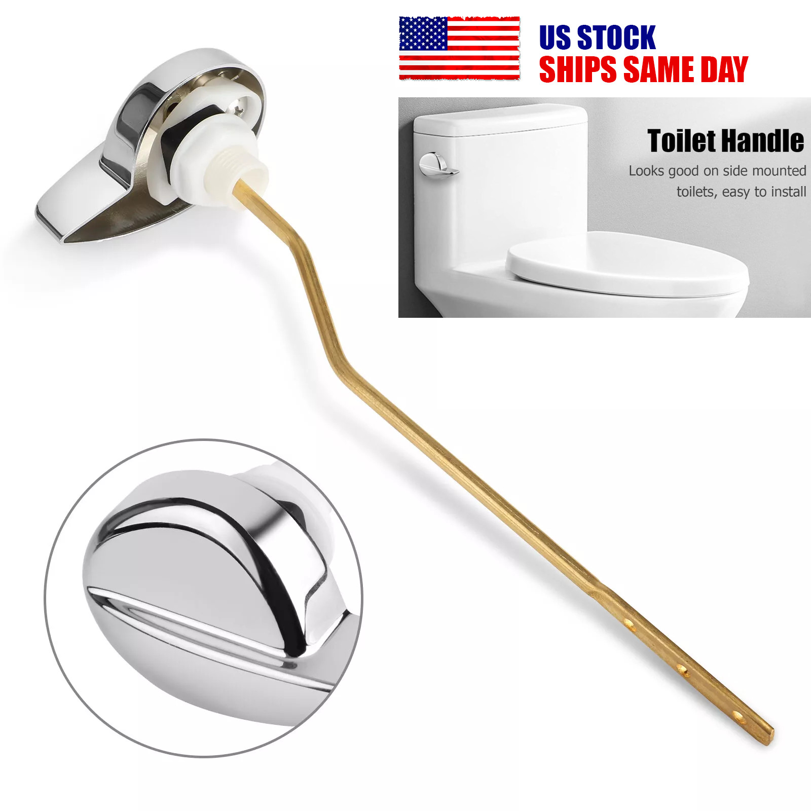 Universal Toilet Handle Replacement Parts Kit Side Mount Toilet Flush Handle