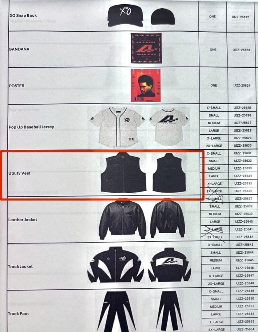 [Brand New] The Weeknd UTILITY VEST L [XO]