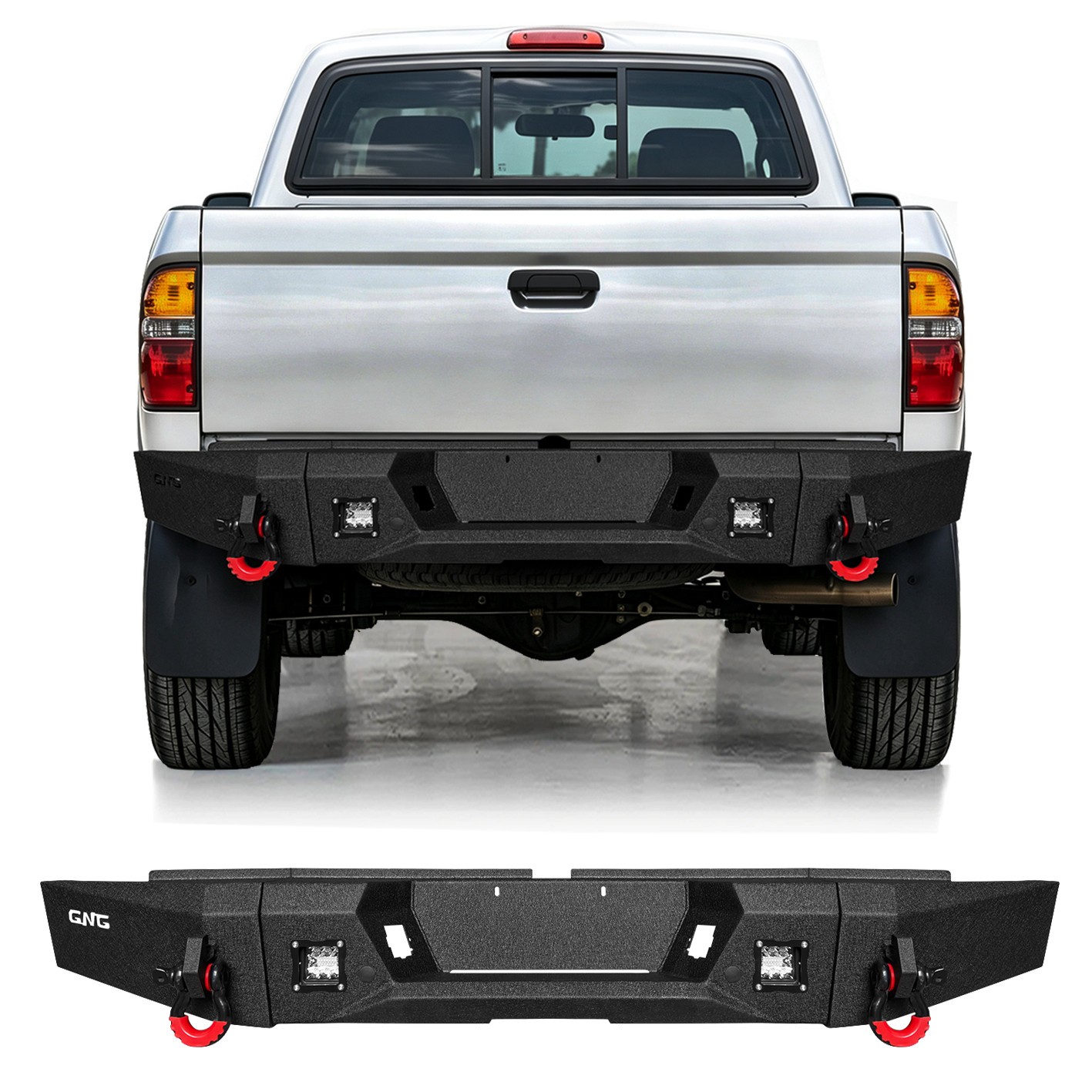 Vijay New Steel Rear Bumper Fits 1995-2004 Toyota Tacoma W/LED Lights