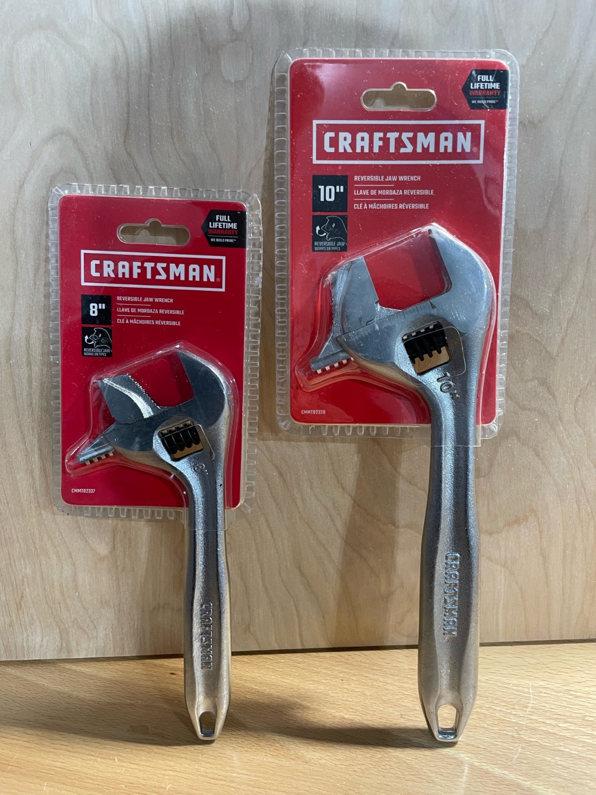 with Bonus / Craftsman Reversible Jaw Wrench 8 10 Inch Lot Set