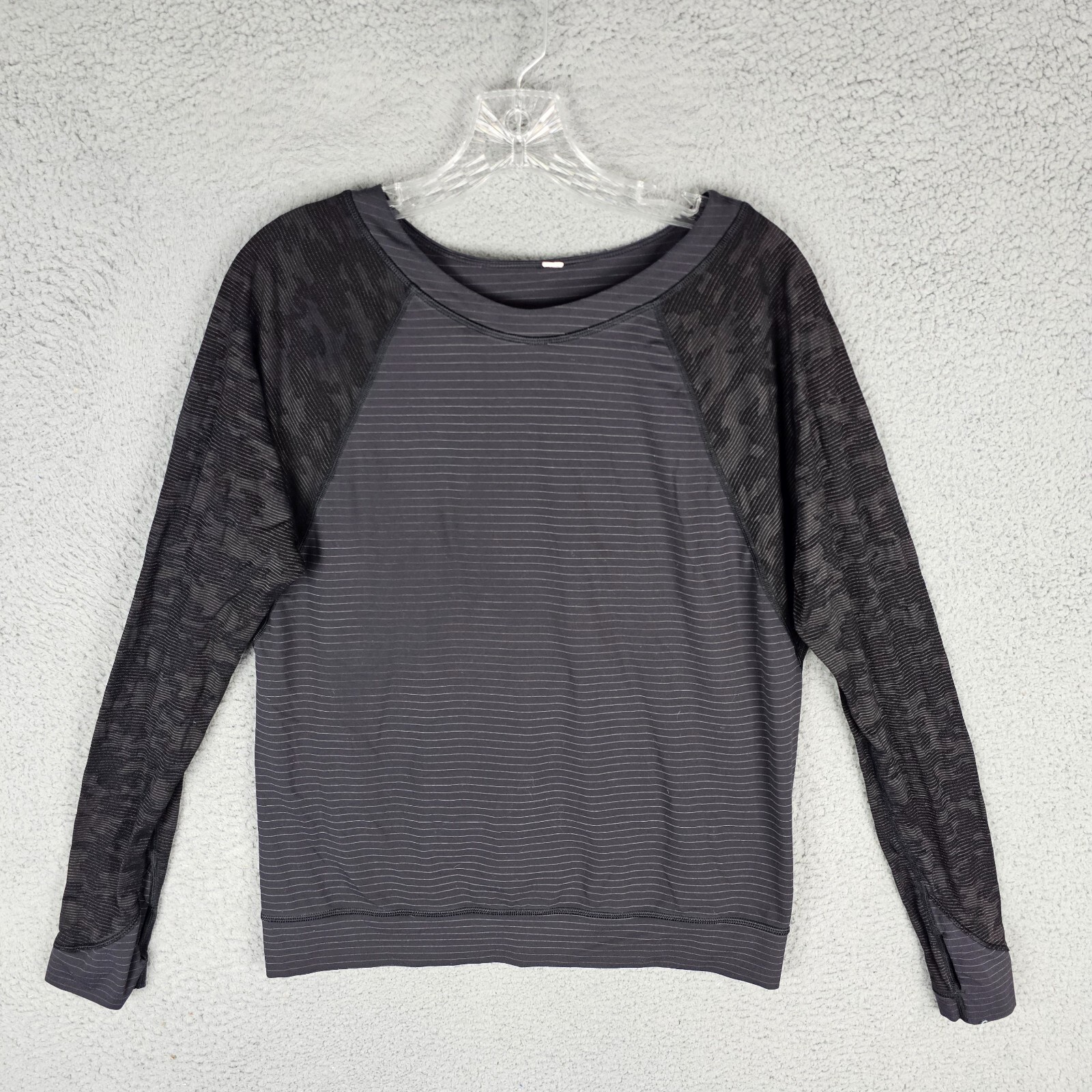 Lululemon Run For Days Long Sleeve Deep Camo Top Striped Medium