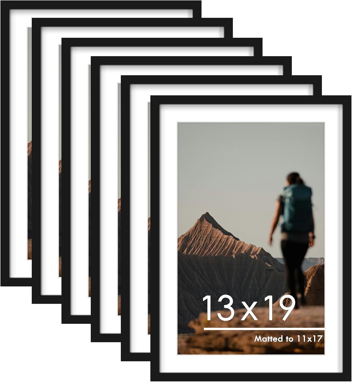 13X19 Picture Frame Set of 6, Display Pictures 11 X 17 with Mat or 13 X 19 witho 13X19 Picture Frame Set of 6, Display Pictures 11 X 17 with Mat or 13 X 19 witho