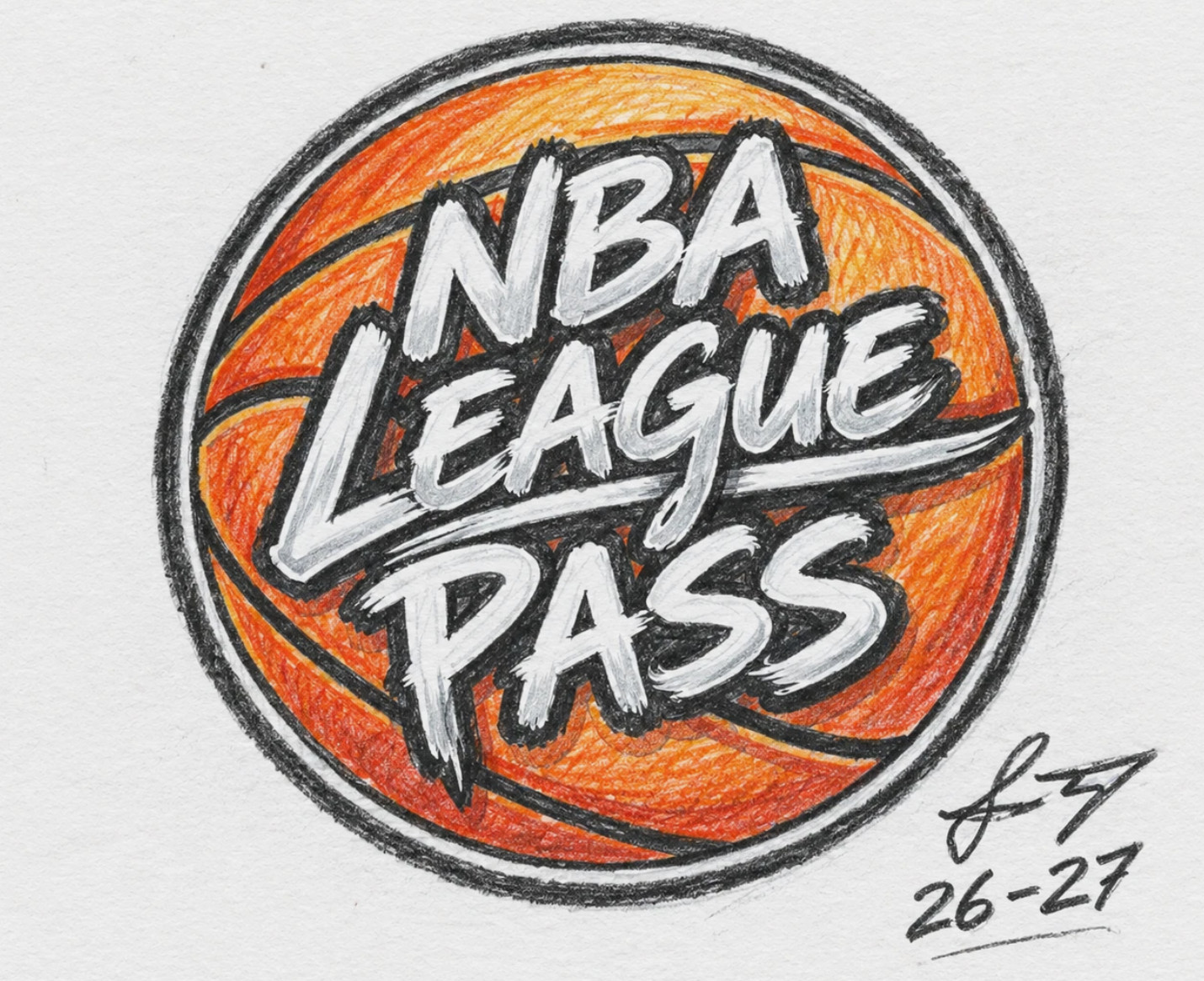 Premium NBA League Pass 2026 - 2027 Poster - Hand drawn