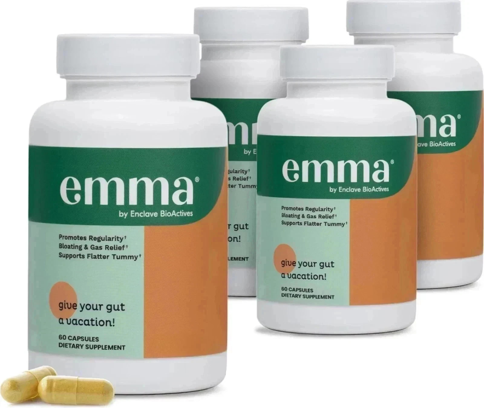 Emma Gut Health Doctors Endorsed Supplement 60 Capsules -Relief from Gas+