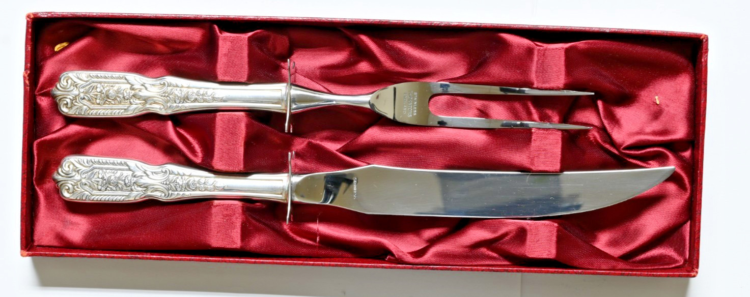 Westmoreland Milburn Rose Sterling Silver 2-piece Carving Set in Original Box