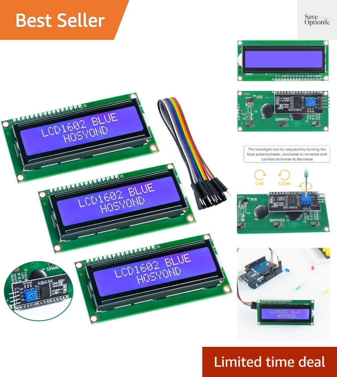 3pcs I2C IIC 1602 LCD Display Module 16x02 LCD Screen Module for Arduino Rasp... 3pcs I2C IIC 1602 LCD Display Module 16x02 LCD Screen Module for Arduino Rasp...