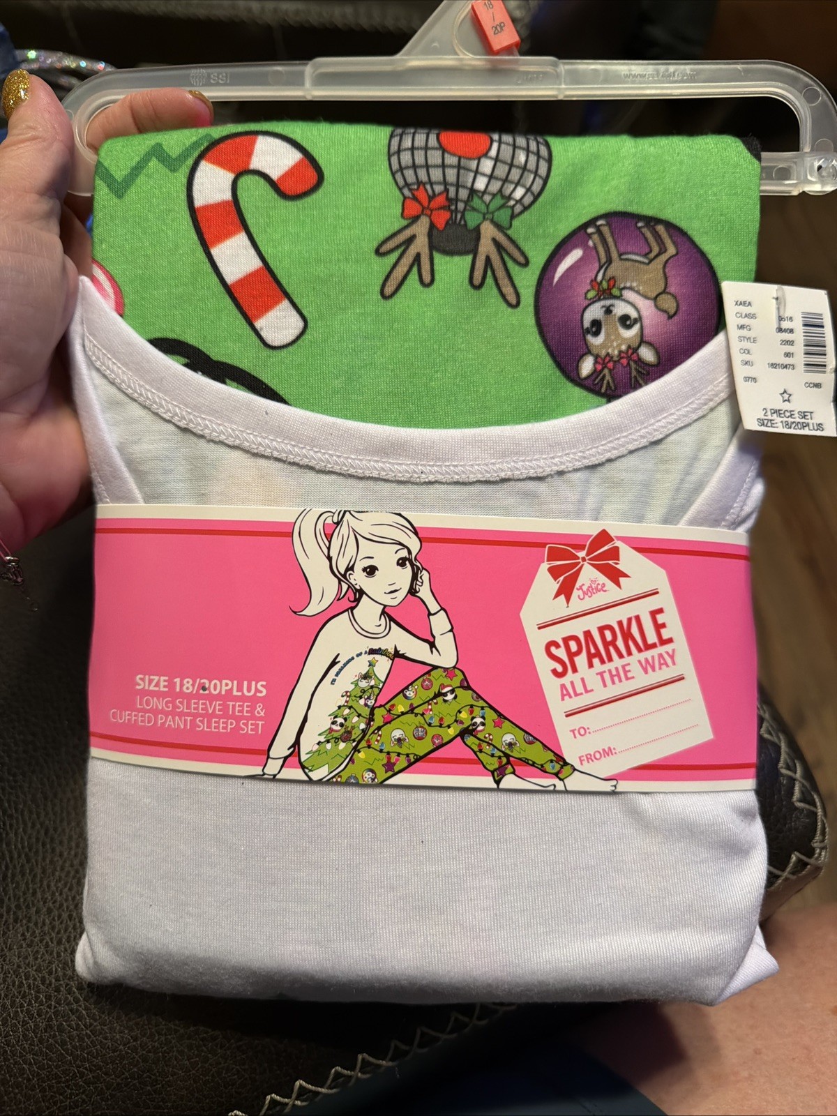 Justice I’m Dreaming of a Rainbow Christmas Pajama Sz 18/20 Plus Girls