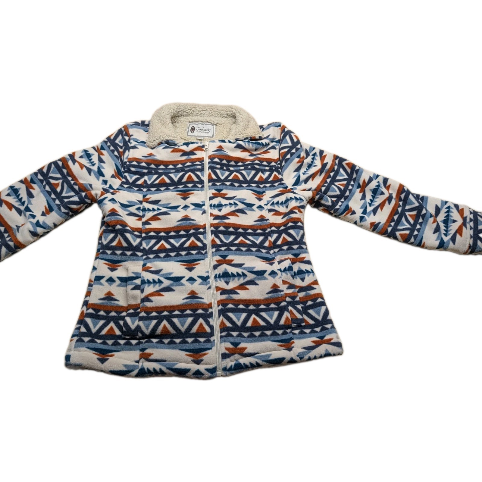 Outback Trading Co Women\'s Coat Size MD Multicolor Sherpa Lining Cozy Polyester