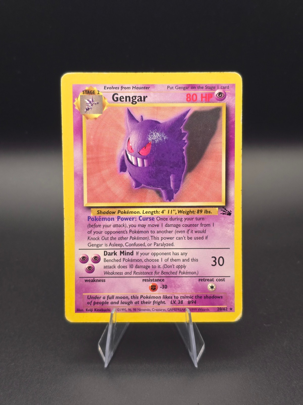 Gengar 20/62 Fossil Regular Damaged (DMG)